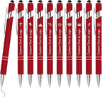 WYPAS Bulk Custom Pens - Personalized with Name, Engraved Text/Logo - Stylus Tip, Black Ink - Options for Corporate Gatherings, Events & Promotions (Red)