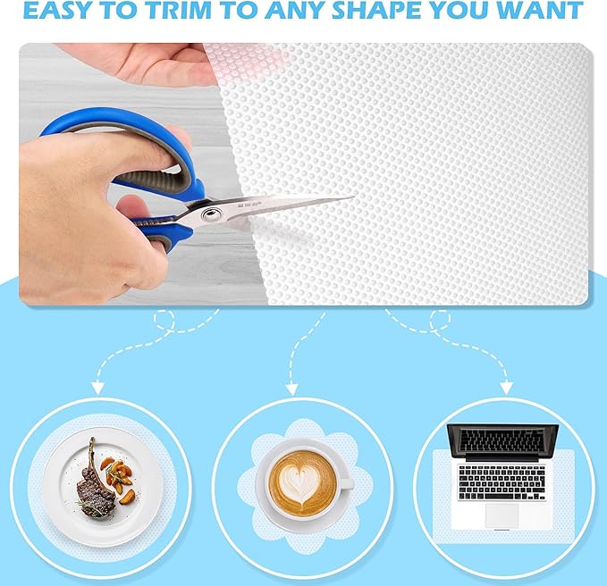 MooiFun Drawer Liners, Waterproof Shelf Liner, Anti-Slip Non-Adhesive BPA Free Kitchen Cupboard Cabinet Liner Refridge Fridge Mats Sink Protector Strong Durable for Home (Clear/11.8in x 20Ft)