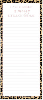 Graphique Cheetah Print Holiday Magnetic Notepad | 100 Tear-Away Sheets | Grocery, Shopping, To-Do List | Writing Pad for Fridge, Kitchen, Office |Lined Paper | Great Gift | 4” x 9.25”