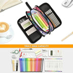 BOENLE Watercolor Dragon Pencil Case Box Boys Girls Large Pencil Pouch with Zipper Compartments Big Capacity Stationery Pen Bag Organizer for Kids Teens Adults School Office