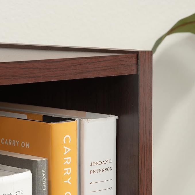 Sauder Beginnings 3-Shelf Bookcase, Bookshelf with Adjustable Storage Shelves, in Brook Cherry finish