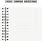 HULYTRAAT Large Dot Grid Spiral Notebook, 8.5" x 11", Premium 100gsm Ivory White Paper, Sturdy See-Through Cover, 128 Dotted Pages per Notebook(2 Pack) for Home, School, Office, Artist Writing/Drawing