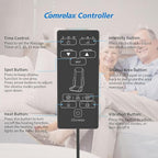 comrelax Shiatsu Back Massager with Heat, Massage Chair Pad Seat Cushion for Stress Relief, Deep Tissue Kneading & Roller, 2 Vibration Motors, Back Waist Hip Massager, PU Leather, with 2 Adapters