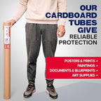 Paclord 3" x 36" Heavy-Duty Reinforced Cardboard Mailing Tube, Pack of 2 Tubes with 4 Caps – Secure USPS Approved – Great for Shipping and Storing of Prints, Artwork, Posters or Documents