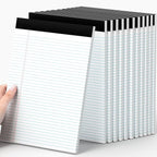 AILZFEI 12 Pack of Legal Pads 8.5 x 11.75 College Ruled Notebook White Paper Note Pad Narrow Ruled 30 Sheets Notepads Perforated Writing Pad Clear Print 8x11 Legal Pads Pads of Paper