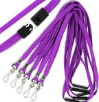 Ollain 25 Pack Breakaway Lanyard with J-Hook Bulk Flat Lanyards for Name tag ID Badges (Purple, Breakaway 25 Pack)