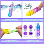 260 PCS Pop Keychain Bulk Party Favors,Fidget Toys for Kids Bulk Mini Pop Keychain Sensory Toys Stocking Pinata Stuffers Birthday Classroom Prizes Toddler Fidget Pack Stress Relief Toys