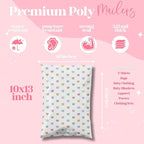 Pretty Package Store 10x13 Designer Poly Mailer 100 Pack Heavy Duty Waterproof Self Seal Shipping Bags for Small Business Large Mailing Envelopes Bulk Tear Resistant Packaging Preppy Hearts