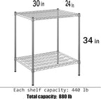 Regal Altair 24" Deep x 30" Wide x 34" Height Wire Shelving Kit | 2-Tier | NSF Commercial Storage Rack Unit