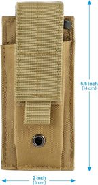 Tactical Single/Double Pistol Mag Pouch Outdoor Molle Open-Top Magazine Pouch for Glock M1911 92F