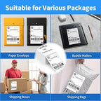 4"×6" Direct Thermal Shipping Label, Fanfold Thermal Label 2000 Packs (500packs Per Stack) Permanent Adhesive, Compatible with Zebra, Rollo, Jadens, Nelko