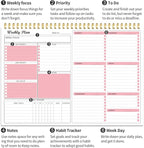 Weekly Planner Notepad Undated Weekly Goals Schedule Planner To Do List Notebook Planning Pad Calendars Organizers Habit Tracker Journal for Man & Women,52 Weeks (8.5x12")