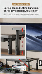 PLENTY MORE Adjustable Ergonomic Monitor Stand with Spacious Storage Shelf - Heavy-Duty Steel for Home Office & Gaming, Reduces Neck/Back Strain, Elevates Screens to Eye Level