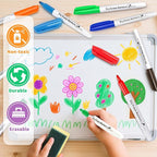 Duchong 72 Count Dry Erase Markers Bulk, 12 Assorted Colors, Fine Tip Whiteboard Markers for Kids Teachers, Dry Erase Pens Bulk Pack for Classroom Home, Back to School Supplies