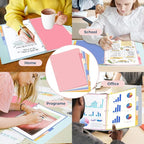 SUNEE 8 Tab Binder Dividers,Plastic Dividers for 3 Ring Binder,3 Ring Binder Dividers with Tabs for School Office Home Supplies,Pastel Color, 1 Set
