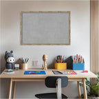 Amanti Art Silver Framed Magnetic Board 18x26 Medium Vision Board for use with Magnets, 100% Metal Sheet to Display Items as Office Decor or for Home Organization in mudroom, Kitchen or Kids Room