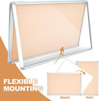 Geetery 36 x 24 Inch Enclosed Fabric Bulletin Board Tamperproof Lockable Noticeboard Fabric&Aluminium Frame Display Cases Wall-Mounted Display Case for School, Office - Secure, Durable Design(Beige)