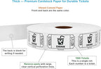 Tacticai 1000 Raffle Tickets, Drink, White (1 of 8 Colors), Single Roll for Events, Entry, Class Reward, Fundraiser & Prizes