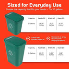 Sturdy Essentials City Box 7 Gallon Compost Bin with Lid for Residential, Business, and Commercial Recycling - NYC Compliant - Green