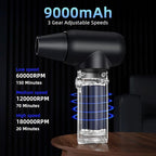 3-Gear Electric Portable Air Duster - 180000RPM Jet Dryer Blower, No Canned Air, Jet Fan for Car Dry, Computer Cleaning