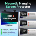 [2 Pack] Magnetic Hanging 21.5 Inch Computer Privacy Screen for 16:9 Aspect Ratio Widescreen Monitor, Eye Protection Anti Glare Blue Light Computer Monitor Privacy Filter, Removable 21.5 in Protector Film