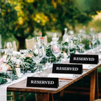 14 Pcs Reserved Table Signs, Black Reserved Signs Reserved Seating Signs, Reserved Table Signs Acrylic Reserved Table Tent Signs, Reservation Seat Signs for Wedding Restaurant Office Meeting Chairs