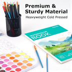 Watercolor Paper Pad, 9"x12" Water Color Paper, 140lb/300gsm Artist Painting Drawing Paper Book, Art Supplies for Adults Kids, Watercolors, Watercolor Paint Set, Sketchbook, Journal, Green