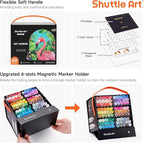 Shuttle Art 89 Colors Alcohol Markers, 88 Colors Dual Tip Art Marker Set Plus 1 Colorless Blender with Marker Case Perfect for Illustration Students Adult Coloring Sketching