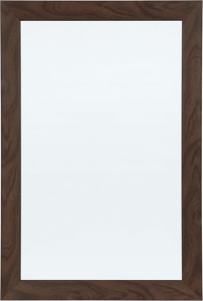 DesignOvation Beatrice Framed Magnetic Dry Erase Board, 18x27, Walnut Brown