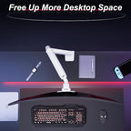Fydeamer Monitor Arm for 17-35" Screens up to 24.2 lbs, Ergonomic Gas Spring Monitor Stand with Height Adjust, Tilt, Swivel & Cable Management, VESA Desk Mount with 2 Types of Installation, White