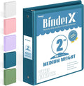 BinderX Extra Durable 3 Ring Binder, Round Ring 2 Inch Binders, Fits 450 Sheets of 8.5x11 Paper, Customizable View Cover with Inside Pockets, Cute 2" Binder, School Supplies for Girls, Navy Blue