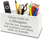 XPH Colleague Gifts Pen Pencil Holder Organizer for Desk, Work Bestie Friends Gifts for Women, Coworker Friend Gift Wooden Box Sign for Home Office Desk Tabletop Decorations
