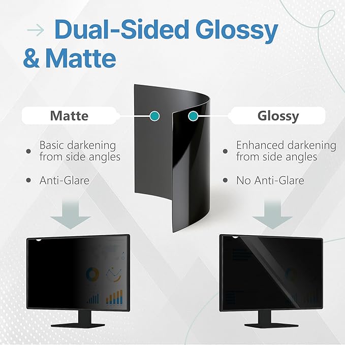 VINTEZ 21.5 Inch 16:9 Privacy Screen for Computer Monitor and Laptop - Anti Glare Protector Film Blue Light Filter Eye Protection - Computer Screen Privacy Shield, [1 Pack]