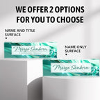 Personalized Name Plate for Desk Custom Acrylic Desk Name Plate Custom Employee Appreciation Gifts Office Gifts for Women, Men, Boss, Coworkers, Teacher, Nurse (Green Glaze)