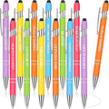 Zonon 12 Pcs Inspirational Pens Bulk Funny Ballpoint Pen with Stylus Tip Motivational Gifts for Valentine's Day Teacher Coworkers Nurse School Office Supplies(Pastel Colors,Classic Style)