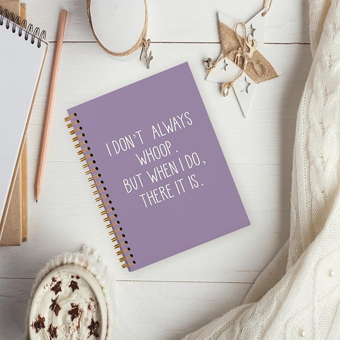hold fizz Funny Office Notebooks for Work, Sarcastic Gifts, I Don't Always Whoop Sign, Office Desk Accessories, Funny Journal, Office Supplies for Desk, Purple Spiral Notebook 5.5 x 8.3