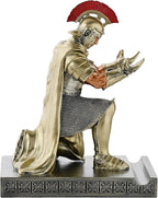CYXStar Roman Praetorian Prefect Warrior Knight Pen Holder Desk Ornament Resin Praetorian Guard Mobile Phone Stand Desk Accessories and Organizer for Office with a Letter Opener (Bronze)