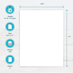 PrintWorks White Cardstock 8.5" x 11" - 67 lb/147 gsm Vellum Bristol - 750 Sheets - Made in the USA - SFI® Certified - 92 Bright - Card Stock Printer Paper for School, Craft, & Office Use (00564C)