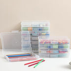 novelinks 12 Pack 5"x7" Clear Photo Storage Boxes – Plastic Picture Organizer Cases with Lids – Photo Keeper Containers for 5x7 Prints, Cards, and Craft Supplies