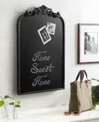 Kate and Laurel Arendahl Decorative Vintage Arch Chalkboard; 19 x 31; Black; Framed Arched Ornate Magnetic Chalkboard for Unique Display; Decoration; and Organization
