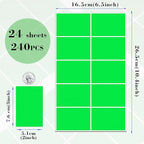 240 Pack Green Label Stickers,3"x2" Rectangular Sticker Labels,Large Name Labels for Kids Clothing