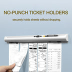 2 Pack Ticket Holders Receipt Holder for Restaurant, No Drill Restaurant Order Ticket Holders for Kitchen Office Walls Refrigerator Home Pubs Bars Cafes(12 Inch, Sliiver, 2p)