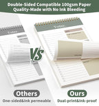 104 Pgs To Do List Notepad, 52 Undated Sheets Duplex-printed Daily Planner For Work Home School Office Desk Accessories Supplies & Goal Setting Tasks -Green