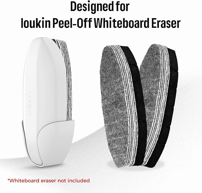 loukin Dry Erase Eraser Refill Pads with 12 Peel-Off Layers, Whiteboard Eraser Replaceable Pads, Ideal for Classroom, Home and Office Use, 2 Pack