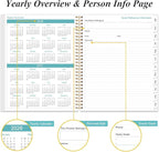 2026 Planner - Planner 2026 from January 2026 to December 2026 with 12 Monthly Tabs, Flexible Cover, Inner Pocket, 8.5" x 11", Beige