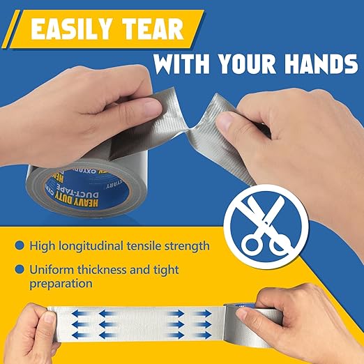CXYARY 30 Roll Duct Tape Heavy Duty, 2 Inch x 900 Yard, Gray Waterproof Tape Any Weather, No Residue Tape for Strong Repairs, Indoor & Outdoor, Tear by Hand
