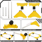 Liitrton Mobile CPU Stand, Adjustable Computer Tower Stand with 4 Locking Casters,Ventilated PC Stand for Floor with Multiple Colors, Fits Most PC Tower Under Desk Stand for Office Gamers (Yellow)