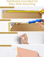 Bulletin Board 30 x 20 inches, Aluminum Framed Fabric Cork Board with 10 Push Pins (Blush Coral, 30 x 20 inches)