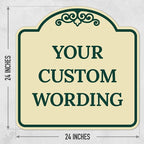 Custom Decorative Sign, Personalized Metal Sign for Business, Driveway, Home, Airbnb, Office Door Plaque, Ivory Sign, 24x24 Inches, ACM, Fade Resistant, Made in USA by Sigo Signs