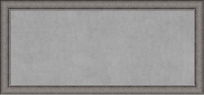 Amanti Art Grey Framed Magnetic Board 24x52 Oversize Vision Board for use with Magnets, 100% Metal Sheet to Display Items as Office Decor or for Home Organization in mudroom, Kitchen or Kids Room